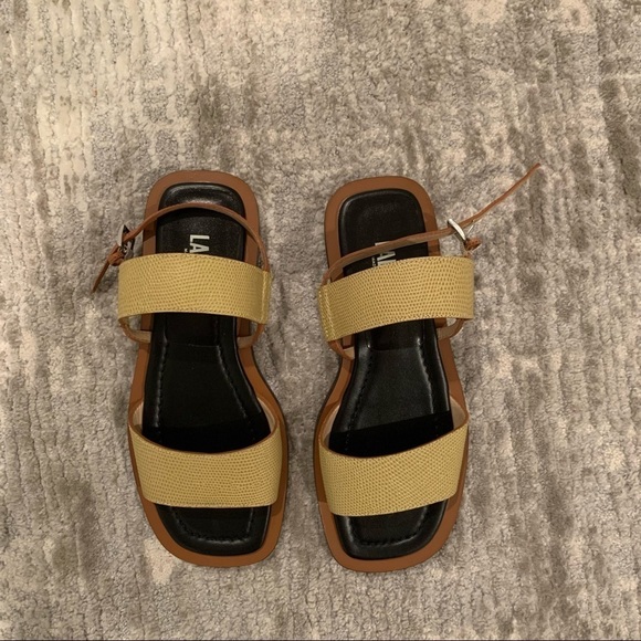 LABUCQ Charlie Lizard Embossed Leather Slingback Sandal - Picture 7 of 9